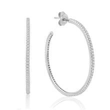 Load image into Gallery viewer, Classic Stone-Set Hoop Earrings