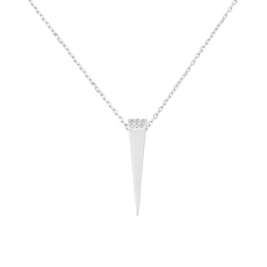 Inverted Triangle Pendant Topped with White Stones