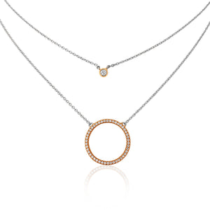 Double Chain Solitaire and Open Circle Pendant