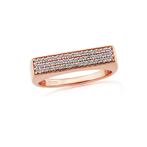 Rose Gold Toned Shimmering Oblong Ring