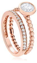 Load image into Gallery viewer, Rose Gold Toned Layered Crystal Ring