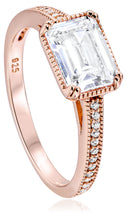 Load image into Gallery viewer, Rose Gold Toned Square Solitaire Ring